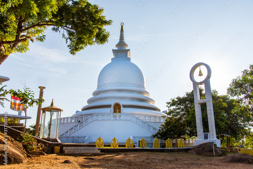 Japanese Peace Pagoda Buddhist temple in Sri Lanka Japanese Peace Pagoda Buddhist temple in Sri Lanka