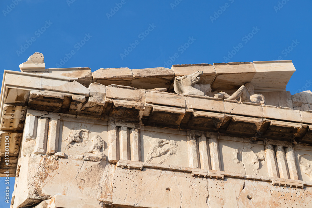 Scenic view of Parthenon Temple, Acropolis, Athens, Greece. Scenic view of Parthenon Temple, Acropolis, Athens, Greece.