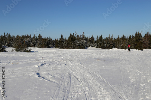 Frozen Lake covered in tracks © mattegg
