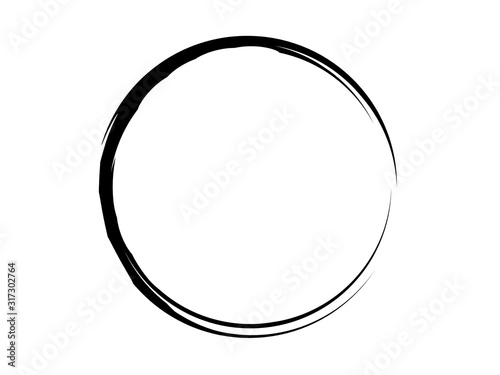 Grunge oval frame.Grunge logo design.Grunge oval shape made of black paint using art brush.