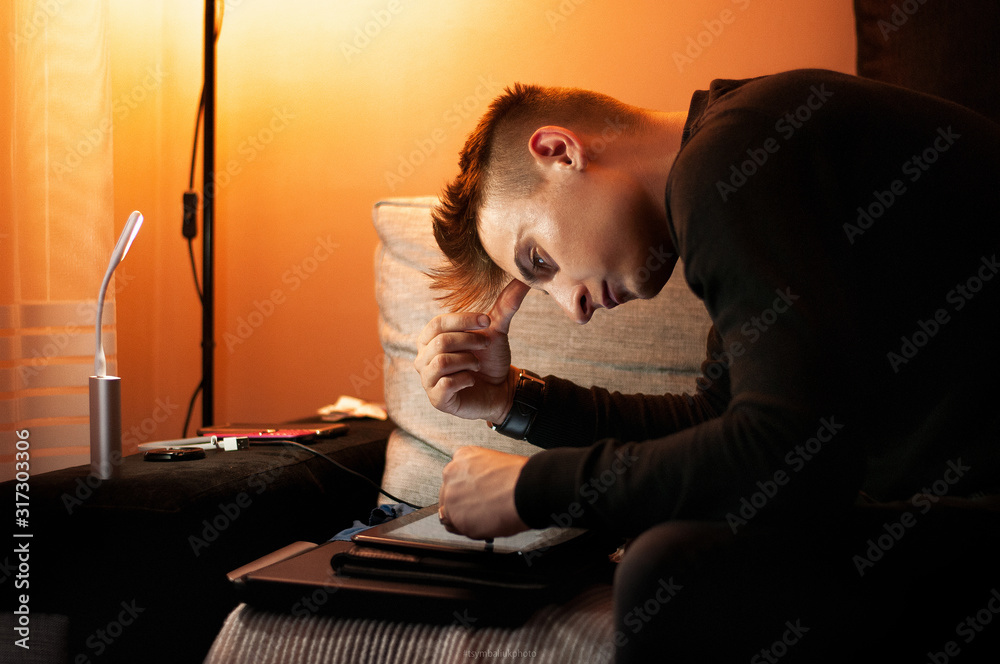 Fototapeta premium Graphic Designer working with interactive pen display, digital Drawing tablet and Pen on a computer.