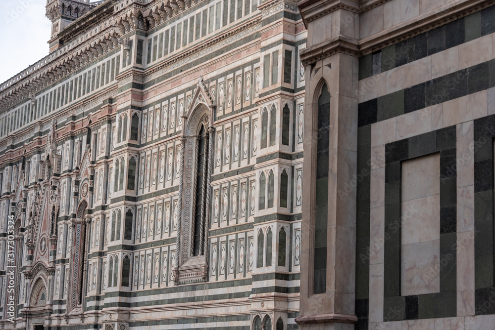 Facade of the Florence Cathedral with Giotto's bell tower