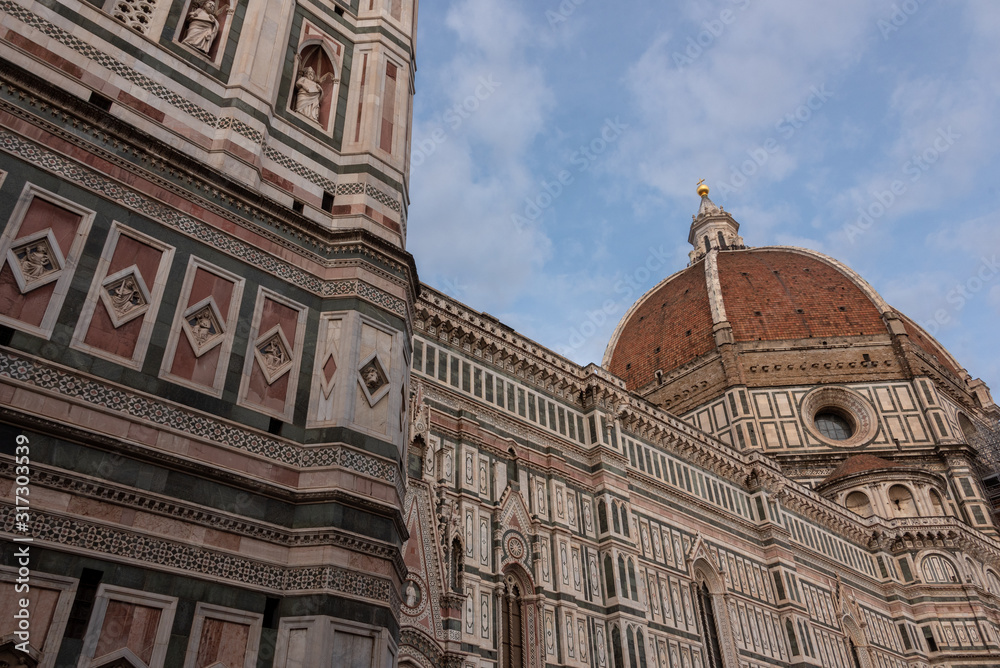 view of the cathedral of Florence with Giotto's bell tower