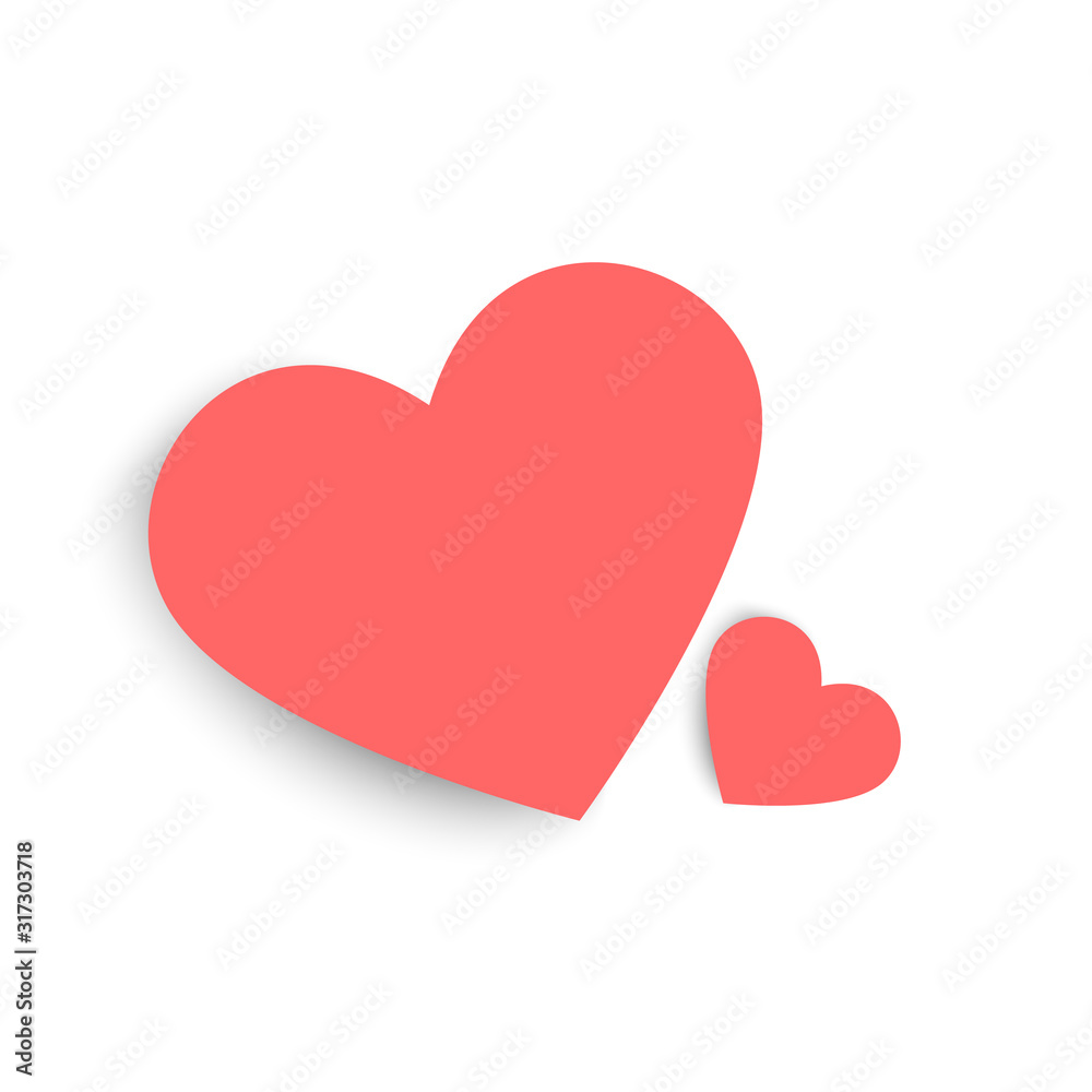 Vector pink heart icon isolated ,Valentine's Day