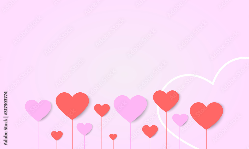 vector love and valentine day background with origami heart.
