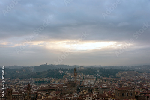 Panoramic view from the top of the city of Florence Tuscany