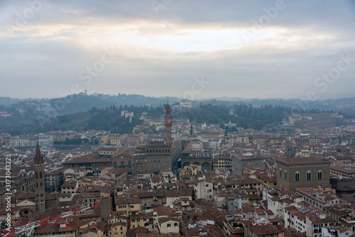 Panoramic view from the top of the city of Florence Tuscany