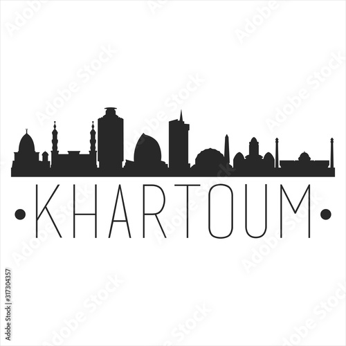 Khartoum Sudan. City Skyline. Silhouette City. Design Vector. Famous Monuments.