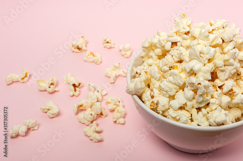 Popcorn on colored backgrounds