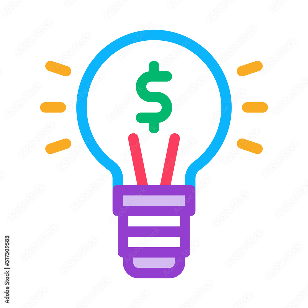 Light Lamp Money Icon Vector. Outline Light Lamp Money Sign. Isolated Contour Symbol Illustration Light Lamp Money Icon Vector. Outline Light Lamp Money Sign. Isolated Contour Symbol Illustration