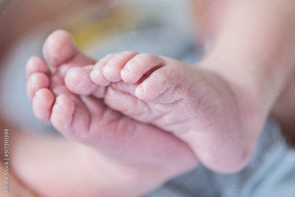 baby feet in mothers hands