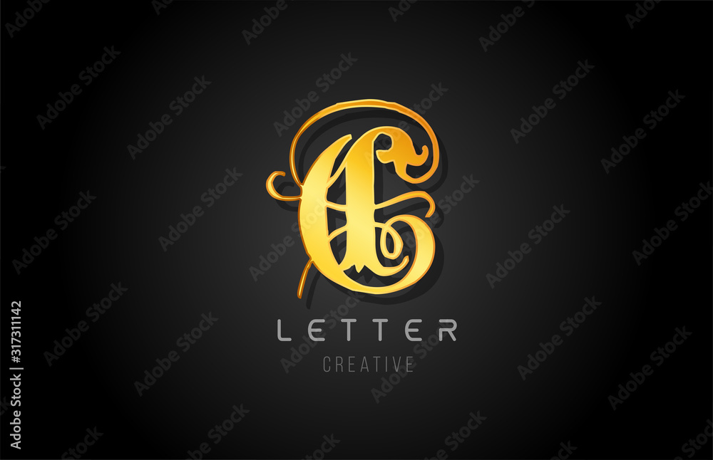 C gold golden letter alphabet design for logo company icon C gold golden letter alphabet design for logo company icon