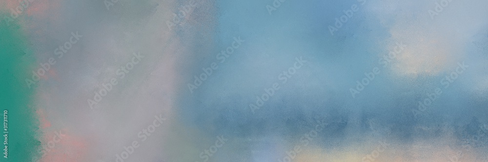 aged horizontal header background  with light slate gray, teal blue and blue chill color