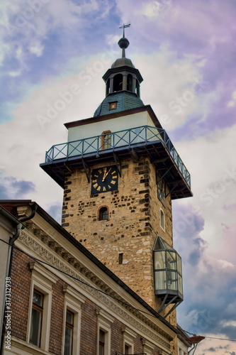 schönebeck, deutschland - salzturm in der altstadt photo