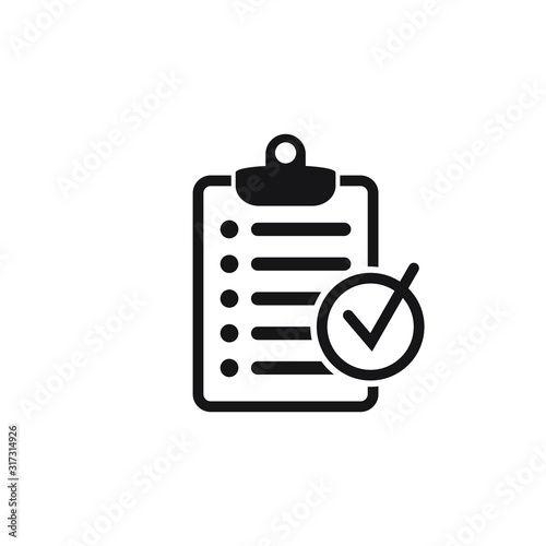 Checklist icon flat style isolated on background. Checklist sign symbol for web site and app design.