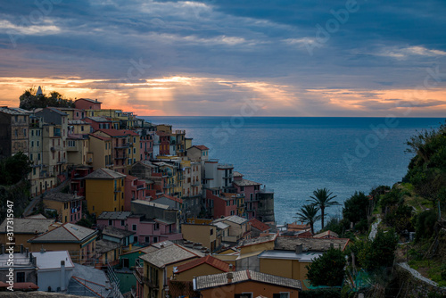 Cinque Terre, Italy, December 5, 2019. View in Riomaggiore.