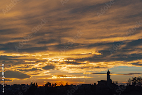 sunset over the city