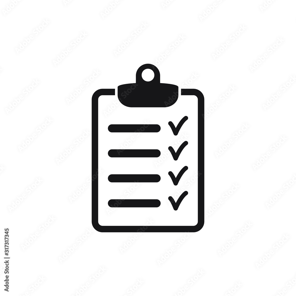 Checklist icon flat style isolated on background. Checklist sign symbol for web site and app design.