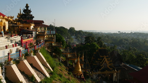 sunset scenery on famous Mawlayine, inspiration for Kiplings Road to Mandalay, Myanmar, Asia photo