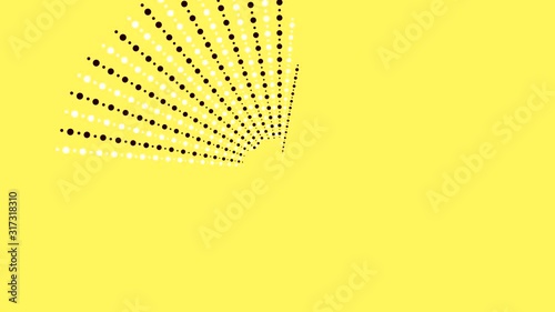 yellow animation with the rays.movement from the center up and around the circle.animated video.