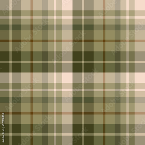 Seamless pattern in discreet beije and light green colors for plaid, fabric, textile, clothes, tablecloth and other things. Vector image.