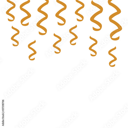 set of party confetti golden isolated icon