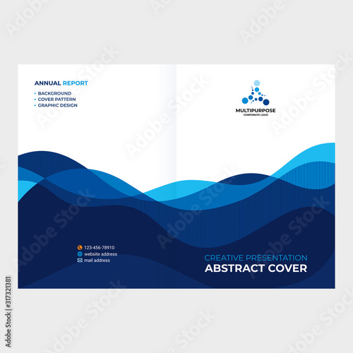 Cover design, abstract smooth lines made of waves.