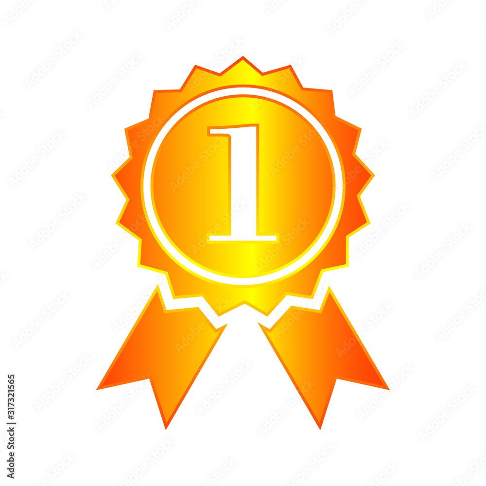 Solid Medal Vector Icon, Medal Badge vector, Medal with Ribbon Solid Medal Vector Icon, Medal Badge vector, Medal with Ribbon