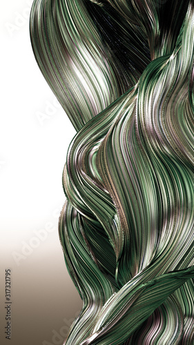 Drapery fabric with stripes. 3d illustration, 3d rendering.