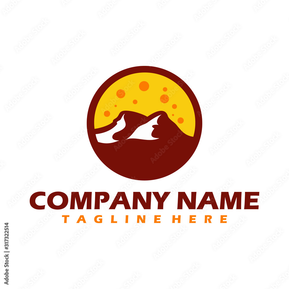 Logo sample with mountain and snow head Logo sample with mountain and snow head