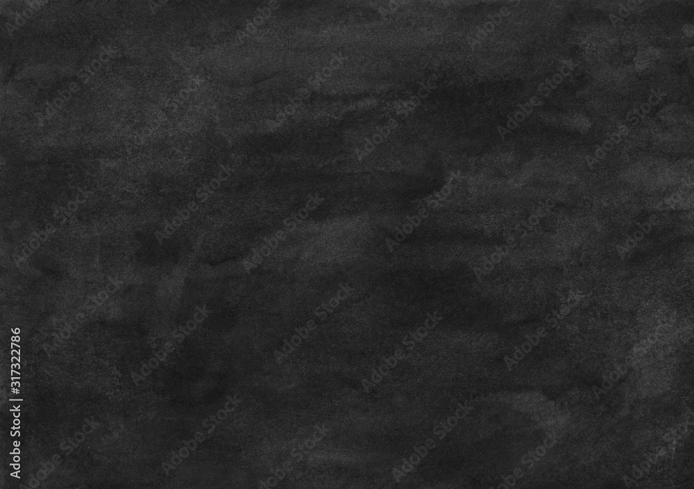 Obraz premium Watercolor black background texture. Watercolour abstract old dark backdrop. 