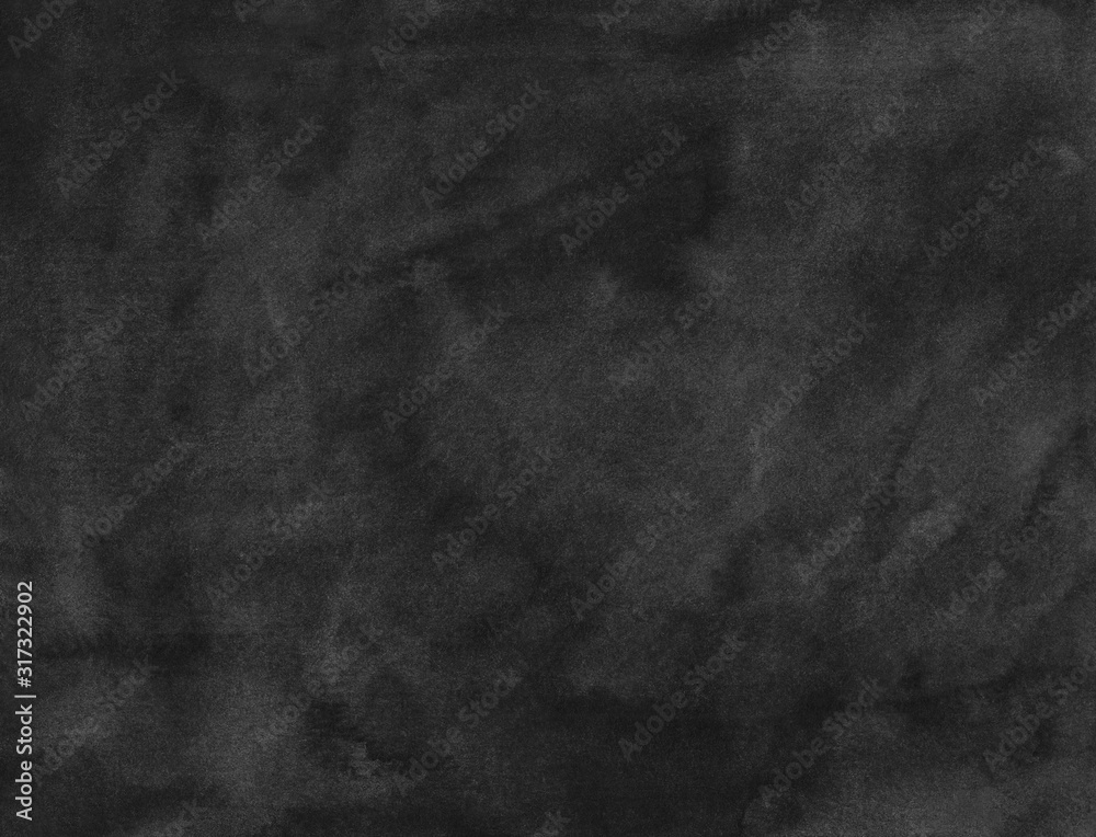 Fototapeta Watercolor black background texture. Old dark backdrop.