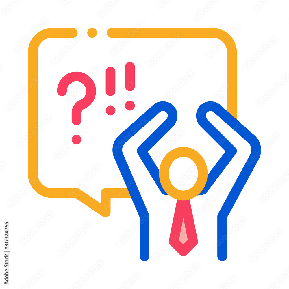 Outraged Human Icon Vector. Outline Outraged Human Sign. Isolated Contour Symbol Illustration Outraged Human Icon Vector. Outline Outraged Human Sign. Isolated Contour Symbol Illustration