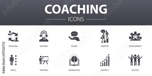 Fotografia coaching simple concept icons set