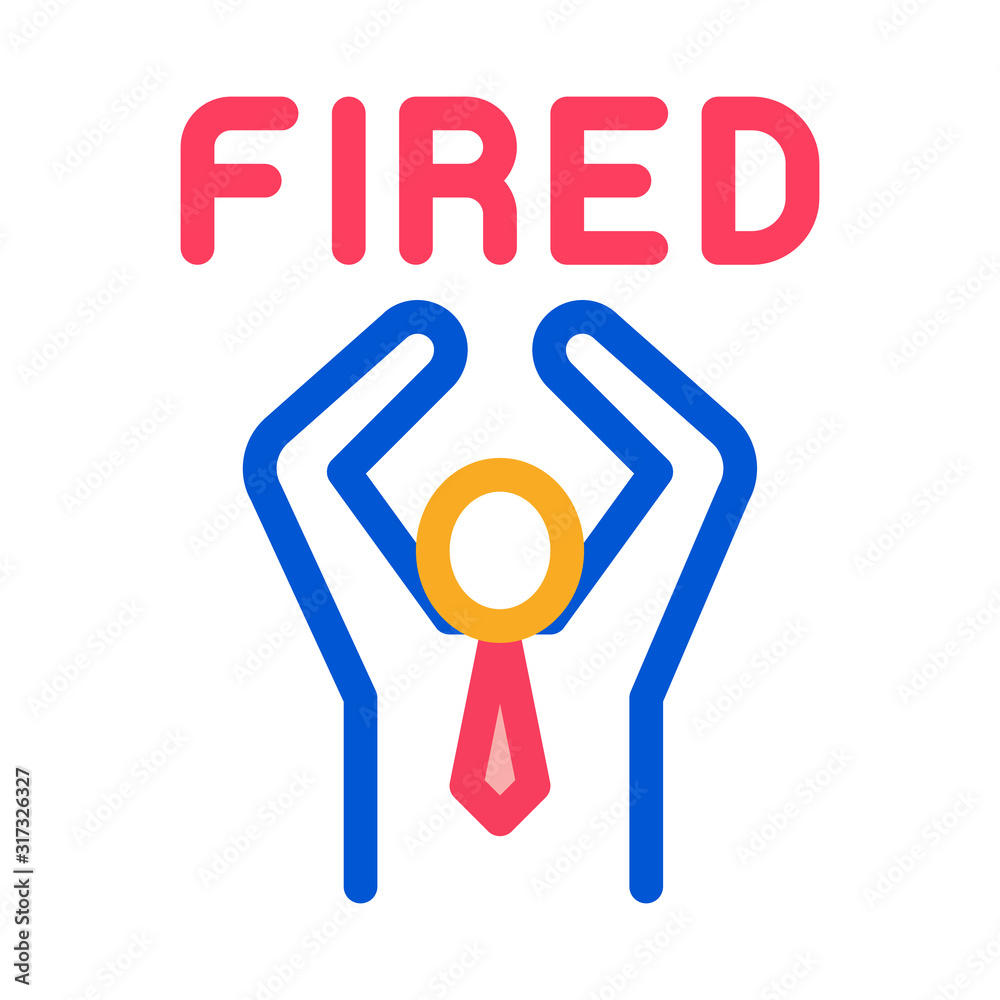 Fired Human Icon Vector. Outline Fired Human Sign. Isolated Contour Symbol Illustration Fired Human Icon Vector. Outline Fired Human Sign. Isolated Contour Symbol Illustration