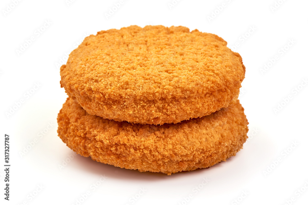 Fried chicken Cordon bleu with cheese in breadcrumbs, isolated on white background Fried chicken Cordon bleu with cheese in breadcrumbs, isolated on white background