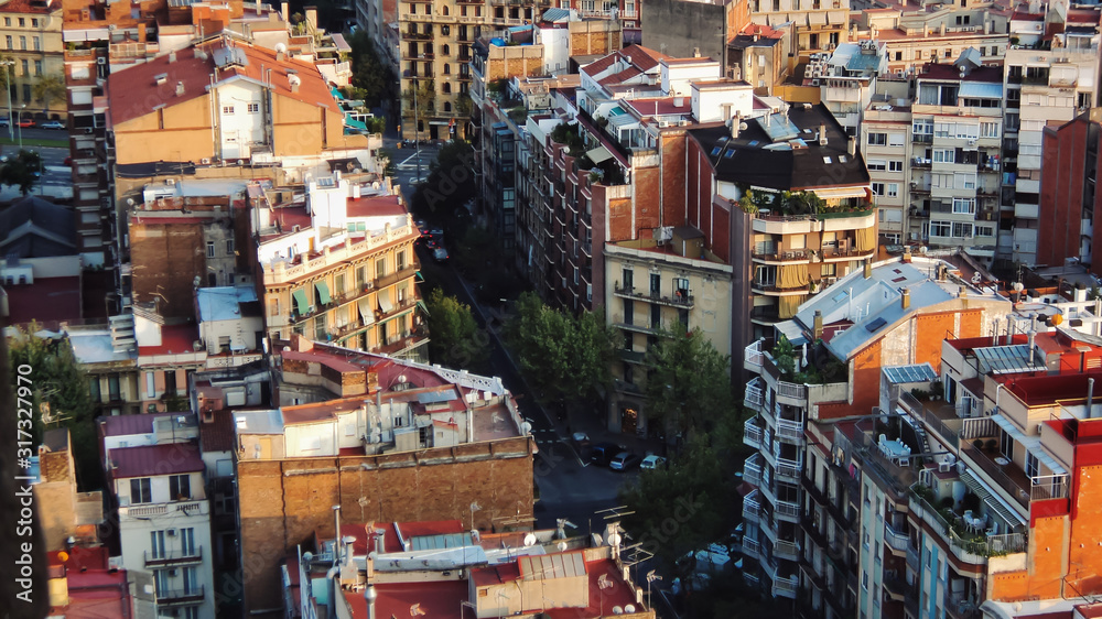 Details of the Eixample from above