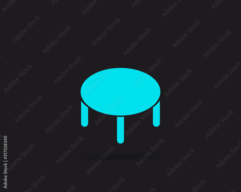 Fitness trampoline vector web icon isolated on black background, EPS 10, top view Fitness trampoline vector web icon isolated on black background, EPS 10, top view