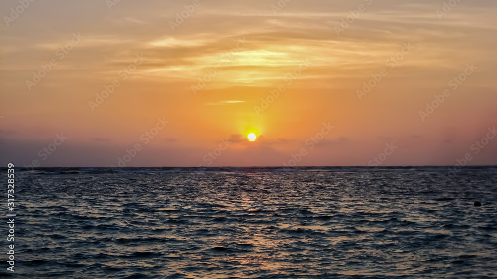 Sunset above Caribbean Sea