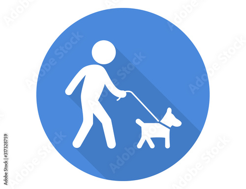 Leashed Dogs icon. Walking with dog. Person walking a dog on a leash icon