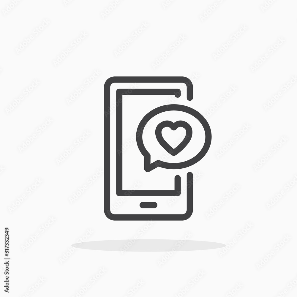 Love message icon in line style. Editable stroke. Love message icon in line style. Editable stroke.