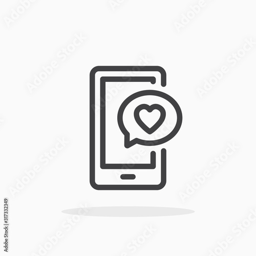 Wallpaper Mural Love message icon in line style. Editable stroke. Torontodigital.ca