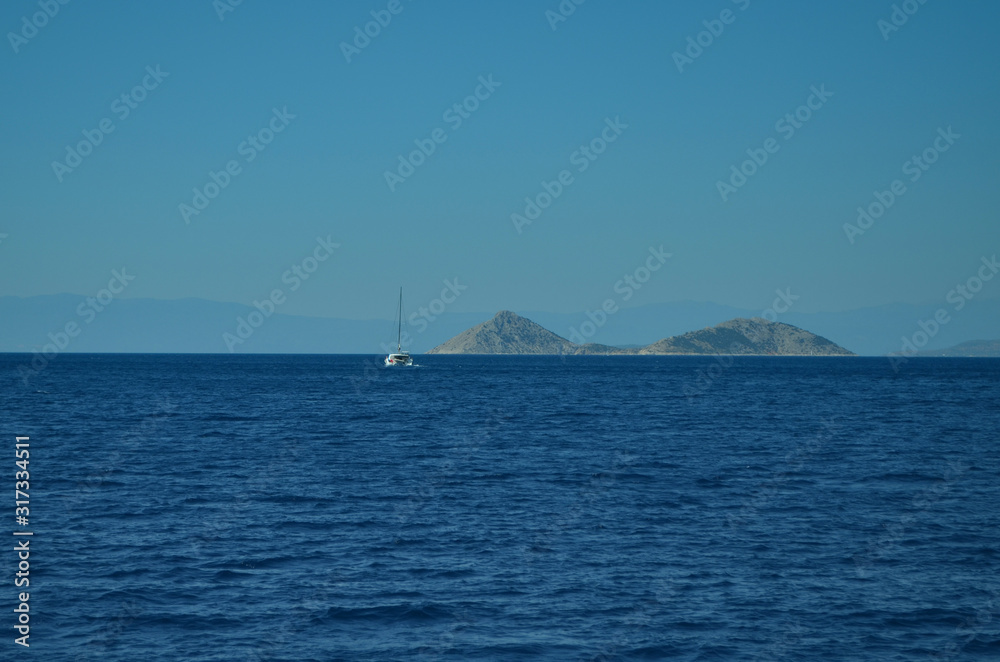 daytime in the summer on the island of Hydra