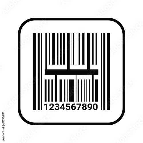 Bar, bar code, code icon, or code