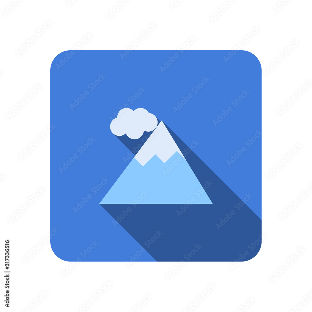 Mountain tourist flat icon with long shadow vector Mountain tourist flat icon with long shadow vector