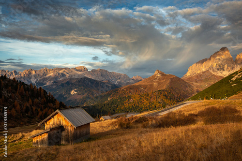 Autumn in Dolomites in Italy, Alpe di Siusi, Tre Cime. © PawelUchorczak