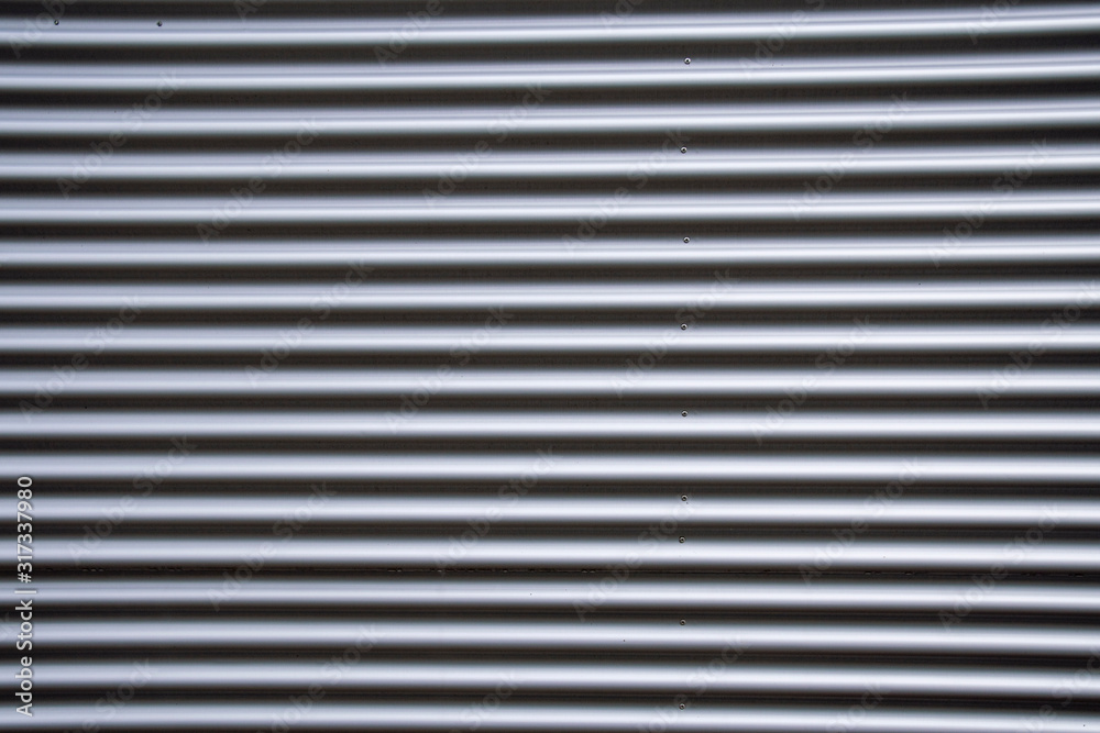 Corrugated iron fence for separation in silver Corrugated iron fence for separation in silver
