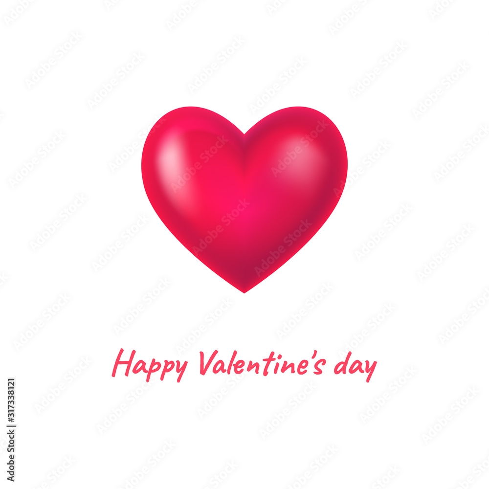 Greeting card Valentine's day. Vector isolated illustration.