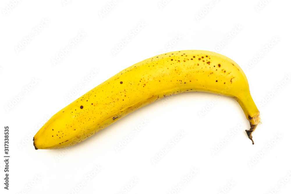 Ripe yellow banana isolated on white background. Ripe yellow banana isolated on white background.