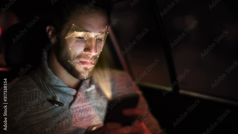 Facial recognition system. It scans and creates a depth map of your face with invisible points to protect the user information and unlock the device once the authentication is granted. Security system